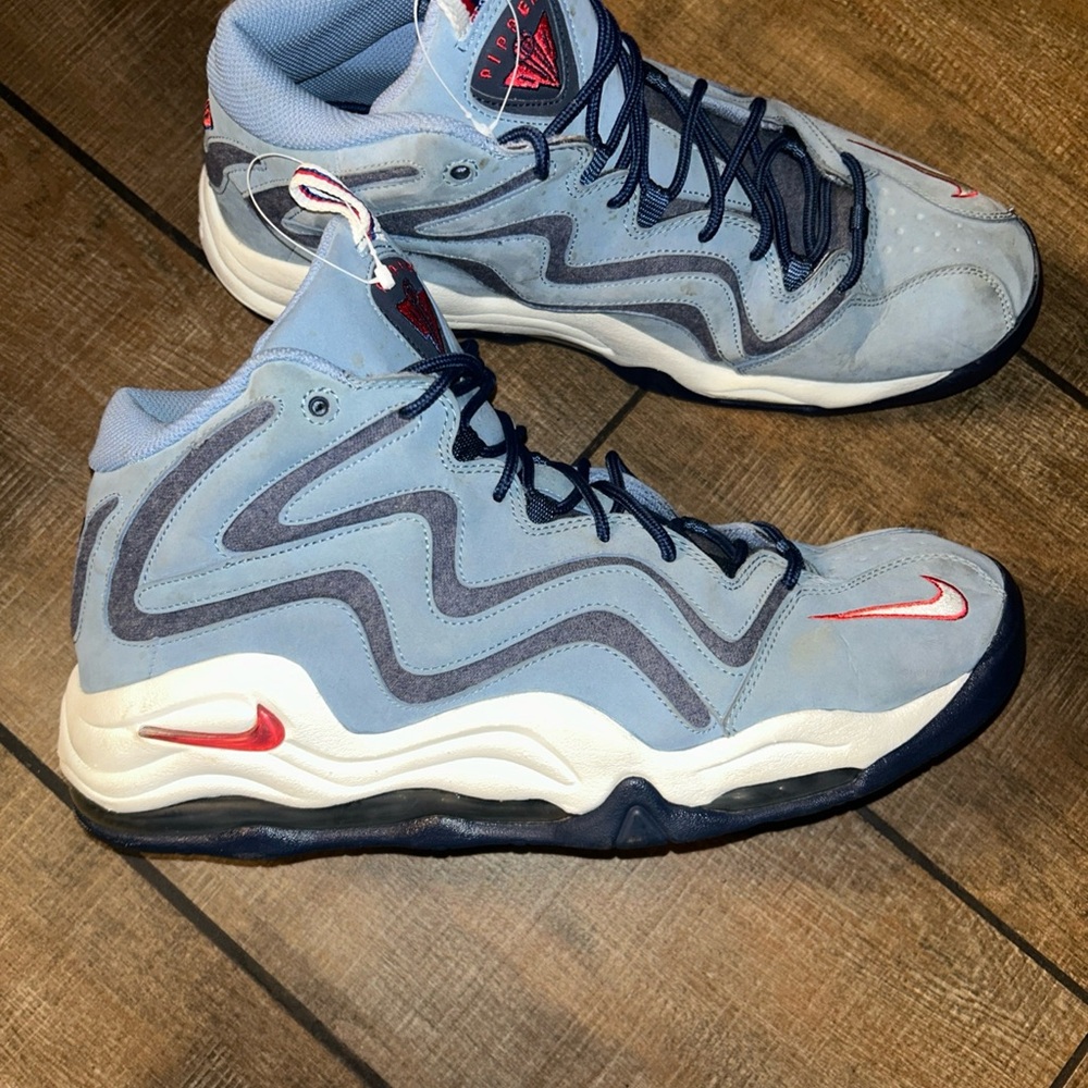 Nike Air Pippen 1 Work Blue 325001 Men’s Basketball Shoes Sz 14 EUC RARE 💎 - Picture 9 of 16